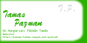 tamas pazman business card